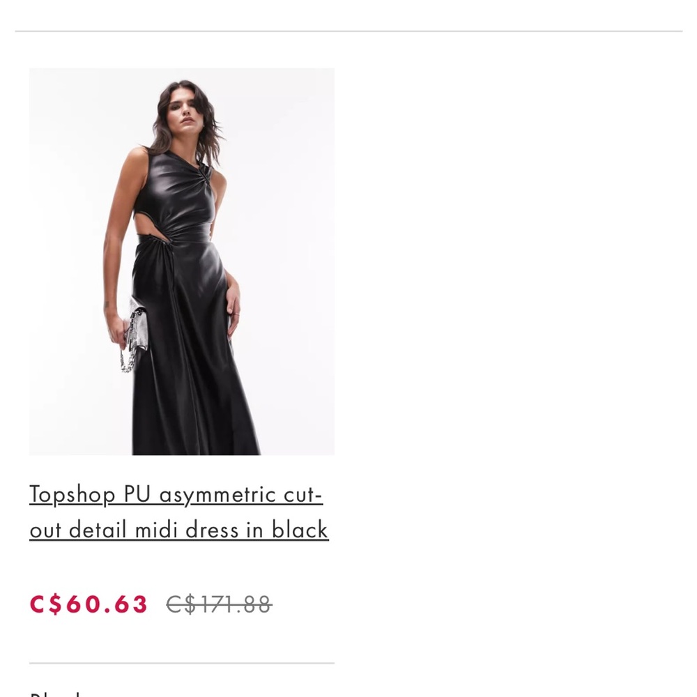 Asymmetrical top shop leather look dress